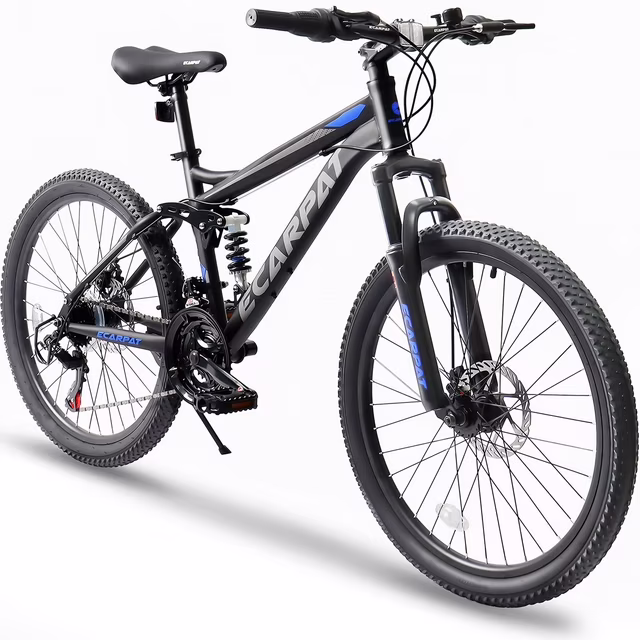 24 inch Mountain Bike for Kids, Full Suspension Boys Bike with Disc Brakes 21 Speeds, Black - Image 5