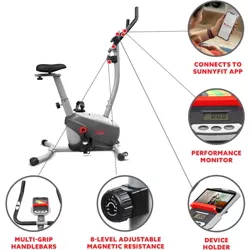 Sunny Health & Fitness Performance Upright Bike - Image 2
