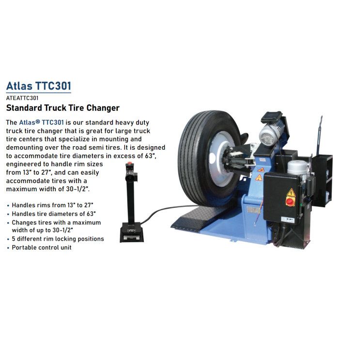 Atlas TTC301 Heavy-Duty Truck Tire Changer - Image 2