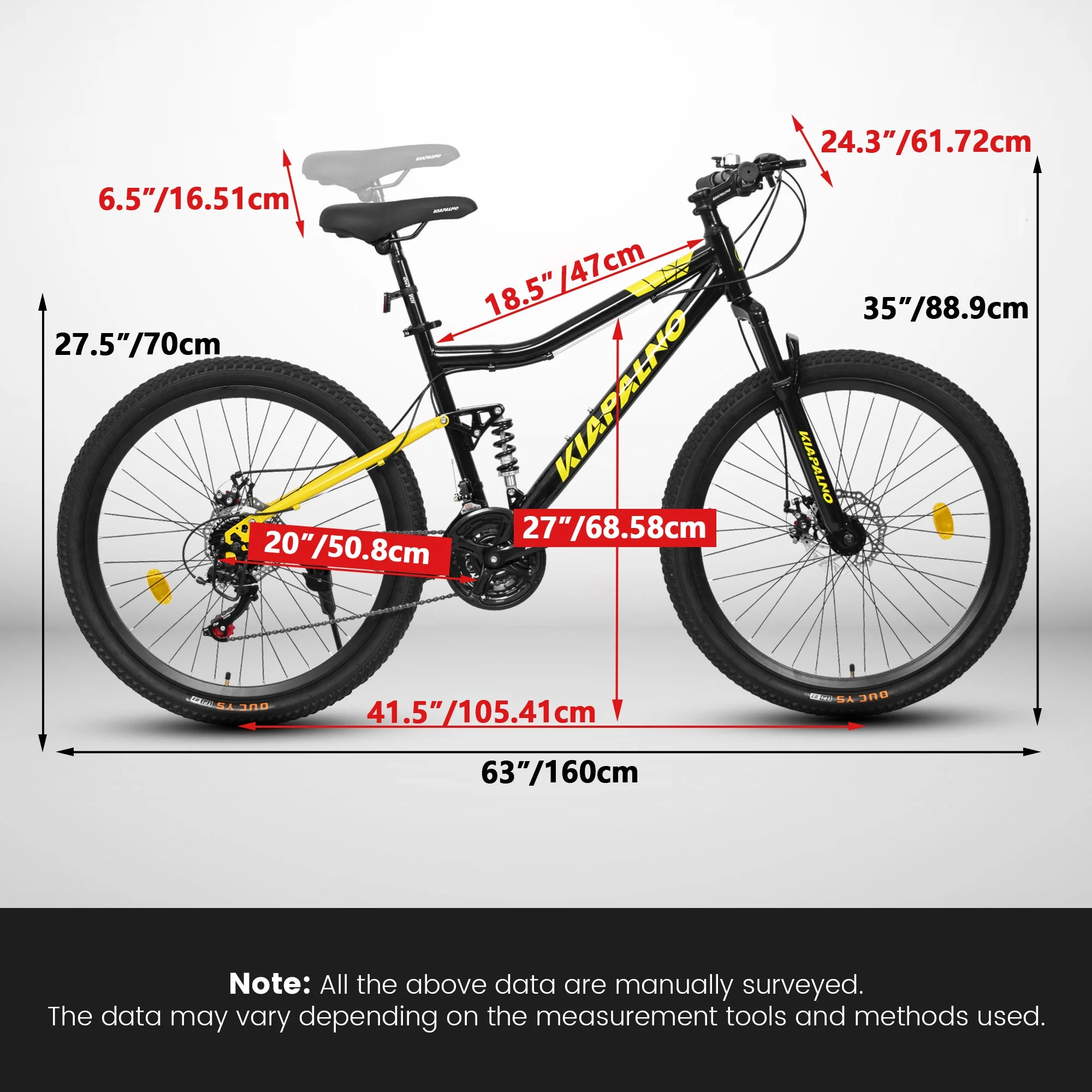 26 inch Mountain Bikes for Men, Bicicleta De Montaña 21 Speed with Dual Disc Brake, Aluminum Frame, Bicicleta Para Adultos Yellow - Image 3